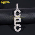 Hot Sale Design Vertical Name Pendant Iced Out Pendant VVS Moissanite Letter Pendant Silver 925 Gold Plated Hip Hop Jewelry