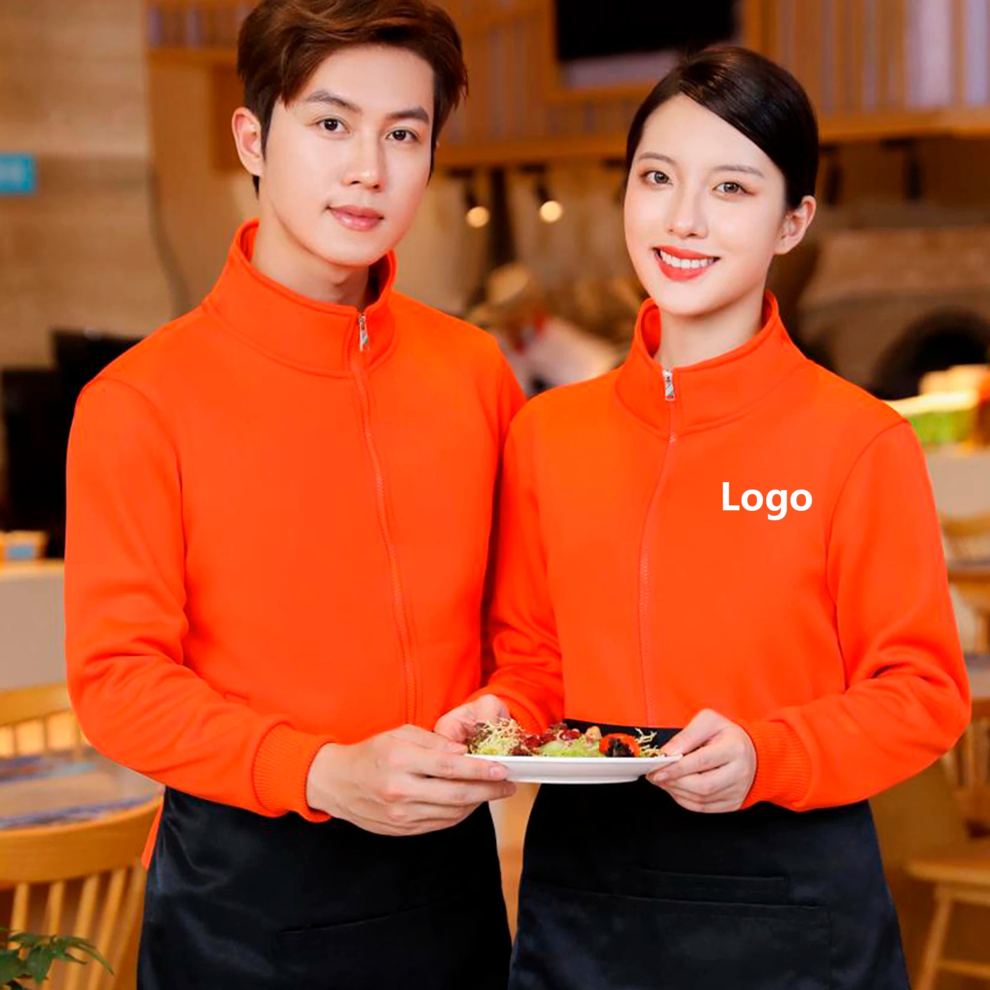 Custom Logo Unisex Regular Fit Custom logo Embroidery Leisure Club Print  Blank No Hooded Full Zip Hoodies and Jackets Uniform