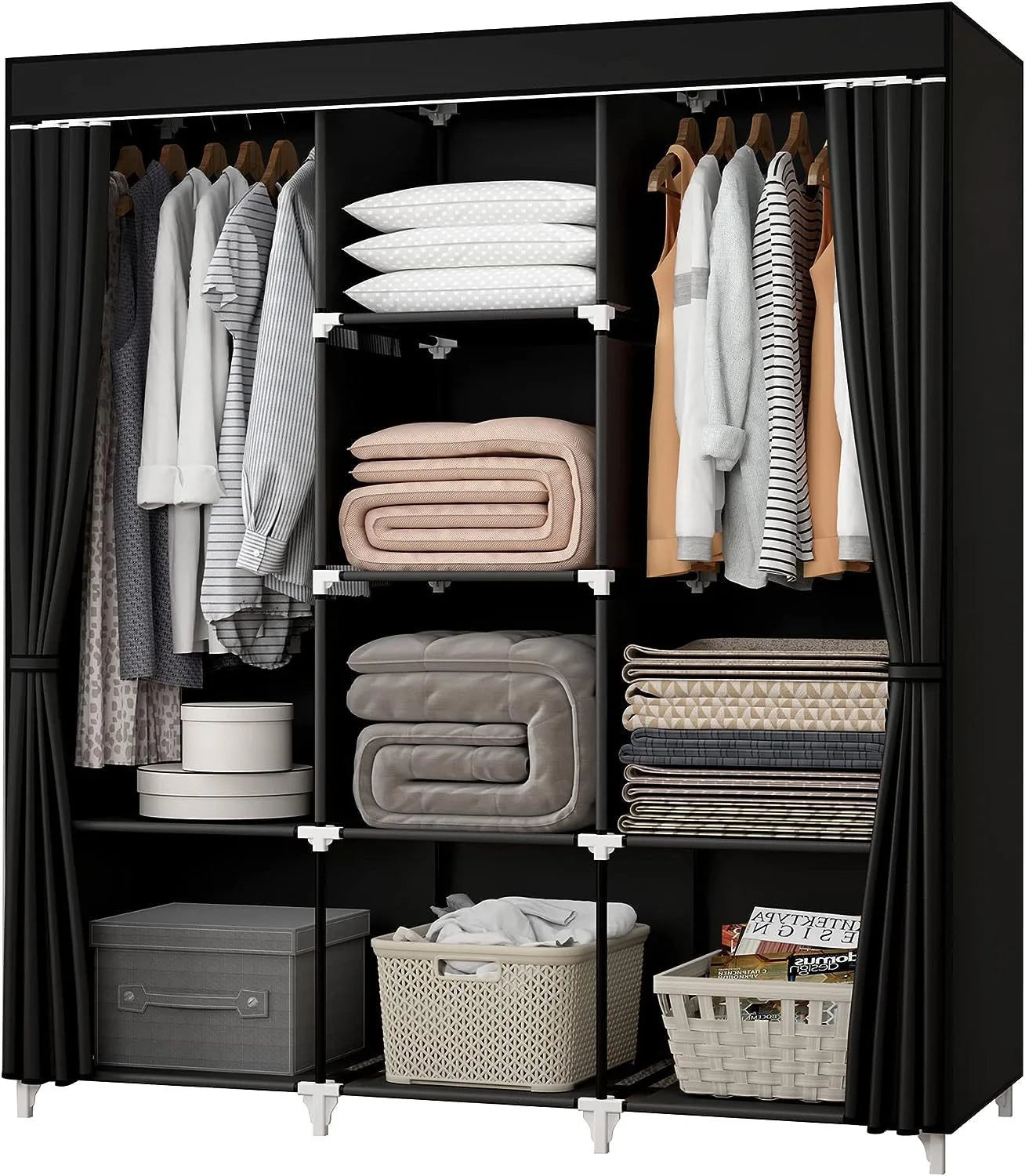 Custom Color Non-woven Clothes Closet Storage Fabric Wardrobe Organizer Armoire Wardrobe