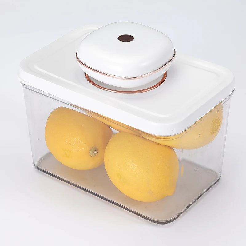 Rectangular Airtight Vacuum Canister Food Storage Container ABS Plastic Kitchen Pantry Jar for Freshness Preservation