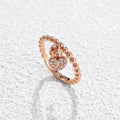 VANFI 18K Rose Gold Plated Brass Zircon Inlaid Ring