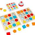 Parent-Child Battle Games Wooden Puzzles Shape Color Matching Board Educational Brain Teaser Puzzle Game With Bell Cards