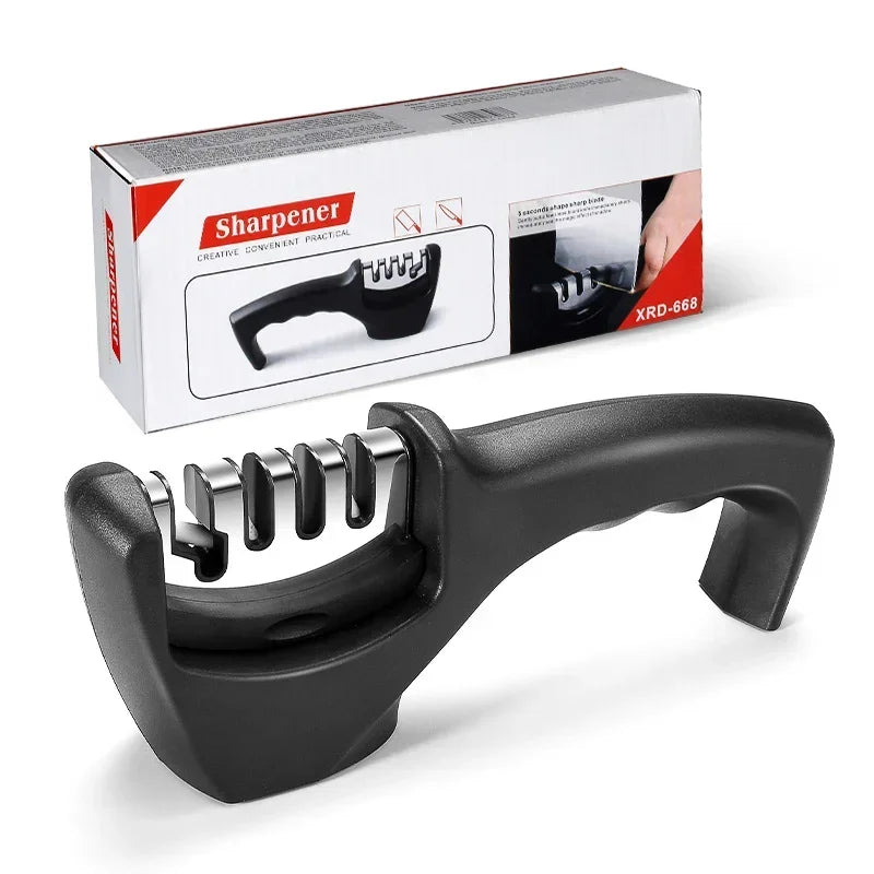 Hot Sale Kitchen Accessories Knife Sharpener Stone Tool Gadget Nonslip Handle Manual Knife Scissors Sharpener
