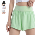 High-Waist Breathable Yoga Running Dance Shorts Girls Quick-Drying Solid Color Fitness Pants Elastic Waist Anti-Wear Fabric Golf