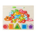 Cpc Ce Wooden Geometric Solid Puzzle Dinosaur Digital Puzzle Drawing Board Early Education Puzzle