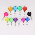 Assorted Colors 32mm Plastic ABS Casing Transparent Retractable Badge Reels Round Reel Clip on ID Holders