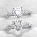 Semi Mount 5*5mm Sterling Silver Ring Heart Shape Empty Frame Blank Support Claw Setting S925 Base Without Center for DIY Inlay