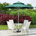 FEAMONT Hand-Cranking Outdoor Sun Canvas Parasol Umbrella for Garden Beach Restaurant Patio