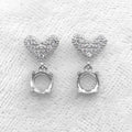 Sterling Silver 5mm/6mm Semi Mount Stud Earrings Empty Support Blank Setting S925 Base Holder Without Center Stone for DIY Inlay