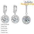 Fashion Real 925 Silver Material Jewelry Set Round Cut Vvs Gra Certificate Moissanite Earring Necklace Set for Women MegaBDM