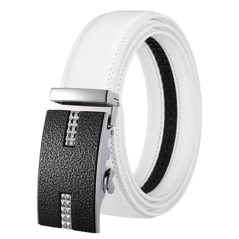 Men's Automatic Buckle Belts Split Leather Belt for Men Ratchet Belts OEM LQbelt Factory Custom Logo