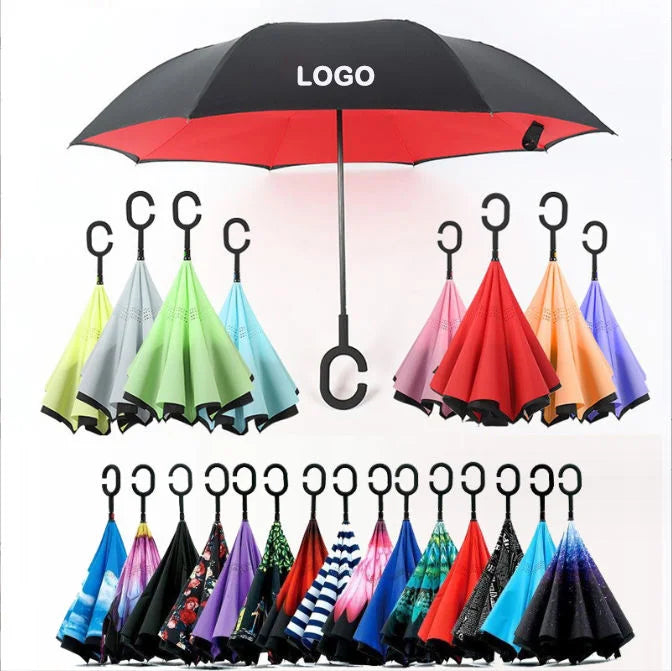 Upside Down Inverted Umbrella Double Advertising Reversed Custom Printed Inverted Umbrella