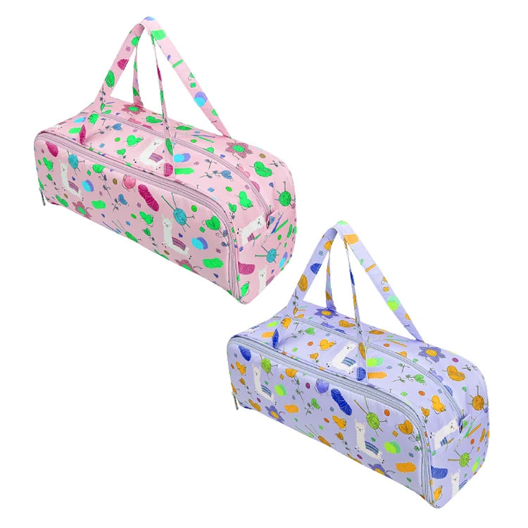Yarn Tote Organizer Portable Carrying Storage Tote Bag Knitting and Crochet Storage Bags Opp Bag Multifunction Square Oxford