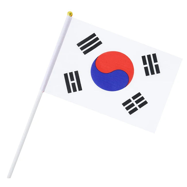 Factory Wholesale Outdoor Flying Election Flag 100% Polyester Knitted Korean Flag with Copper Buckle