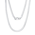 Hot Selling Minimalist Hip-Hop Men Statement Jewelry 925 Silver 3mm Flat Snake Choker Necklace Chain