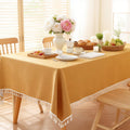 Wrinkle Resistant Customizable Durable Thick Tassel Knit Washable 100% Polyester Minimalist Style Wedding Party Tablecloths