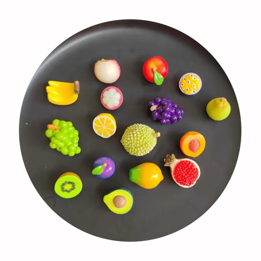 100PCS Cute Miniature Doll House Accessories Mini Artificial Fruit Vegetable Resin Food Simulation Toys Apple Avocado Banana