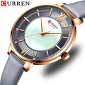 CURREN 9080 Ladies  Fashion Casual Leather WristwatchesCasual Waterproof Watch Temperament Quartz Watch Gift