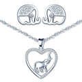 925 Silver Elephant Stud Earrings Necklaces Jewelry Sets for Women