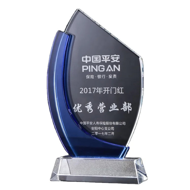 Pujiang Bulk K9 Blank Sport Crystal Trophy Award Wholesale Custom logo Crystal Glass Trophy Awards for Business Souvenir