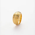 Retro Irregular Multilayer Coil Wrap Ripple Finger Ring 18K Gold Plated Stainless Steel Chunky Rings Waterproof Jewelry YF3163