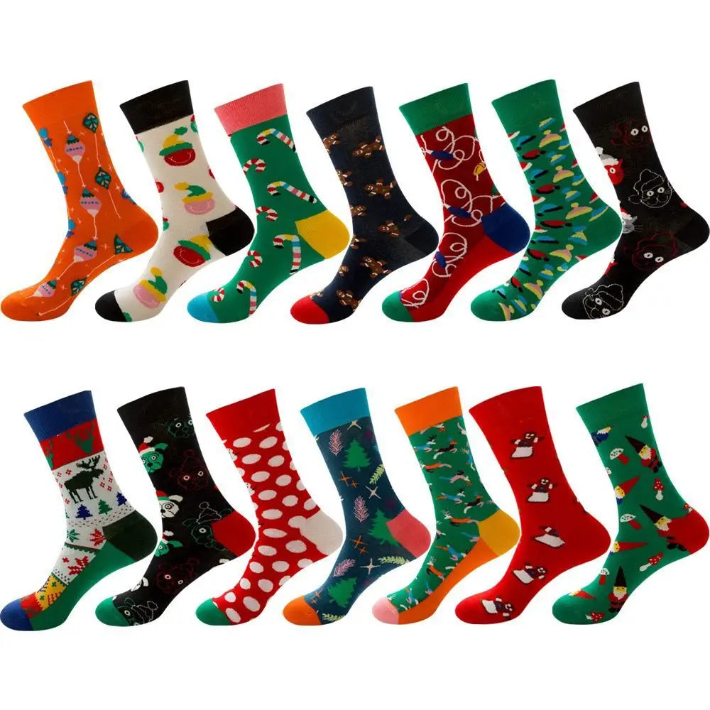 Wholesale Christmas Socks Animals Deer Character Santa Claus Cartoons Various Patterns Cotton Candy Christmas Socks Men MegaBDM
