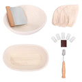 Best Seller 2024 Home Kitchen Baking 2-piece Set 10 Inch Round 9.6 Inch Oval Banneton Bread Proofing Basket with Accessories
