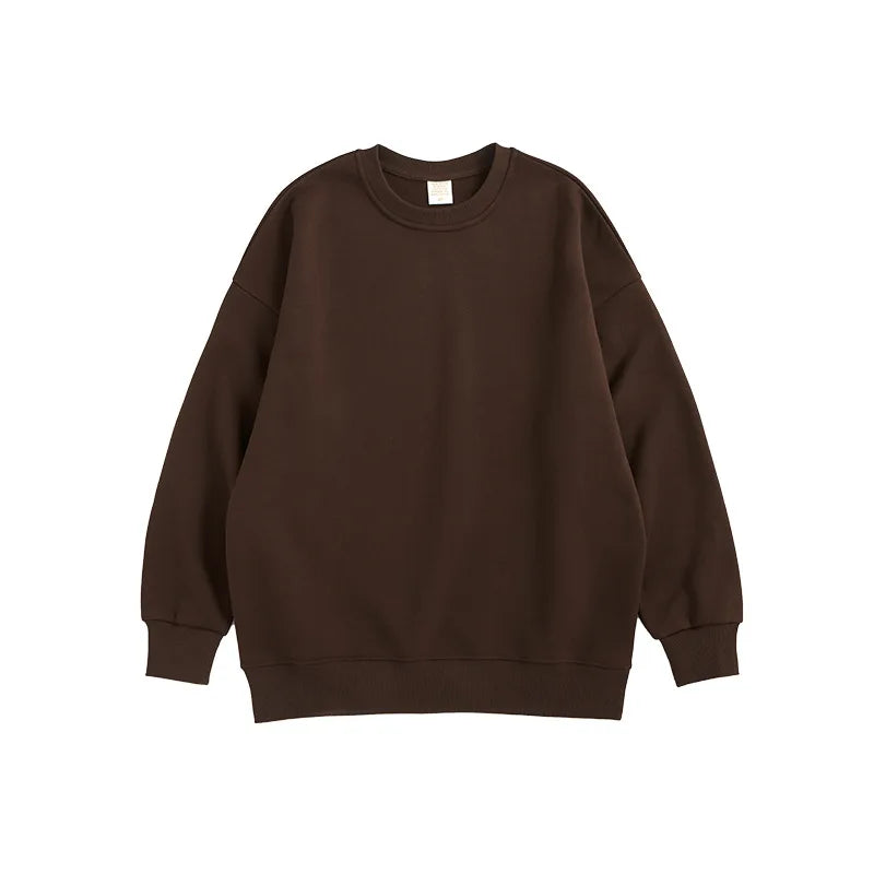 Luxury Custom logo Thick Collar Blank Cotton Crewneck Sweatshirt Crew Neck Jumper Men