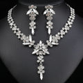 Women 2  Piece Fashion Jewelry Sets Luxury Saudi Gold Plated African Indian Dubai Crystal Wedding Gift Bridal Jewelry Set