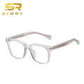 STORY L114 Classic Rivet Square Block-blue Light Glasses Men Women Metal Inner Leg Optical Glasses TR90 Anti Blue Light Eyewear