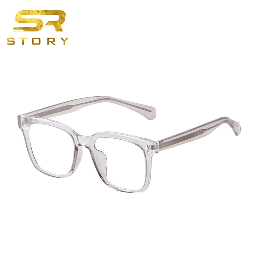STORY L114 Classic Rivet Square Block-blue Light Glasses Men Women Metal Inner Leg Optical Glasses TR90 Anti Blue Light Eyewear