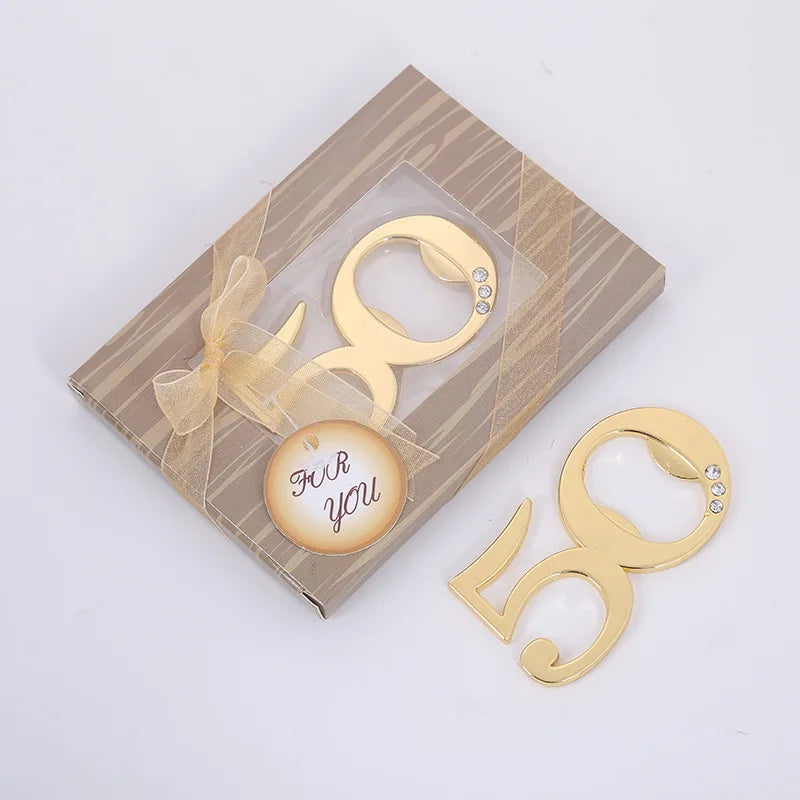 Wedding Anniversary 50 Years Party Favors Souvenir Birthday Prestent Creative Gift Bottle Opener for Guest Giveaway