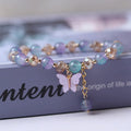 Couple Friendship Butterfly Bracelets Bohemian Colorful Crystal Beaded Bracelet Handmade Elastic Rope Women Pulseira Jewelry