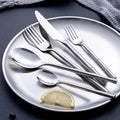 Bamboo Handle 304 Stainless Steel Flatware Set Thickened Western Cutlery Knife Fork Dessert Spoon
