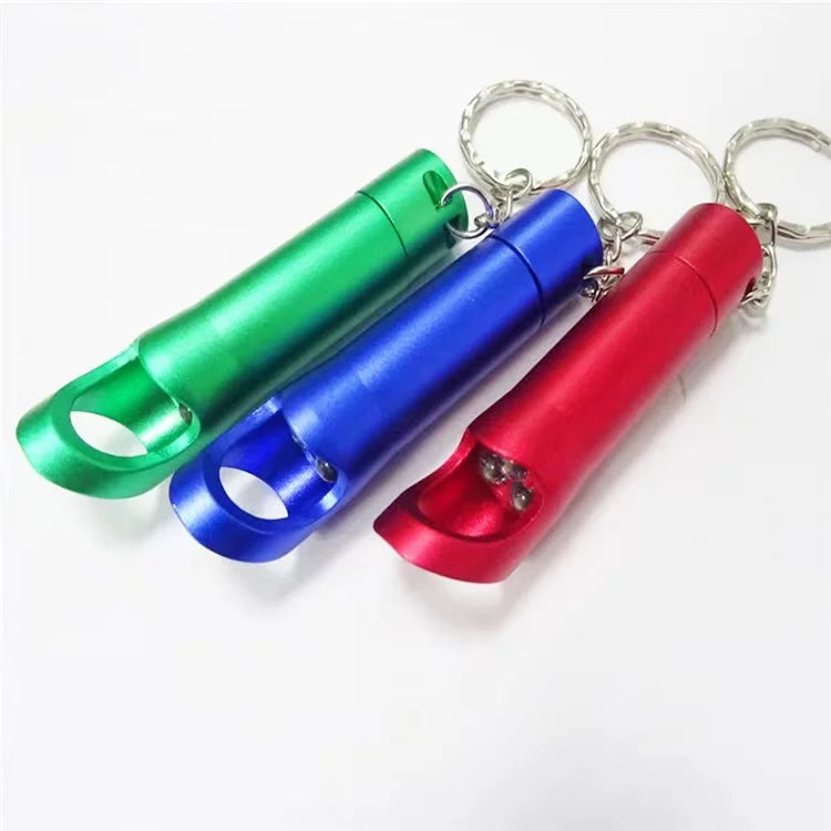 Llavero LED add your own  logo Multi-function 3LED Bottle Opener Keychain Flashlight for Outdoor Camping Keyring