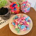 Hot Sale Colored Small Towel Hair Ring Elastic Cute 100pcs/set Hair Ties  Hair Accessories for Girls