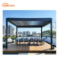 JHR Hot Sale in US Electric Waterproof Garden Gazebo Motorized Roof Panels Aluminum Bioclimatic Pergola