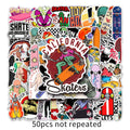 50PCS Cool fashional sport cartoon skateboard sticker artistic gymnastics extreme skii decals