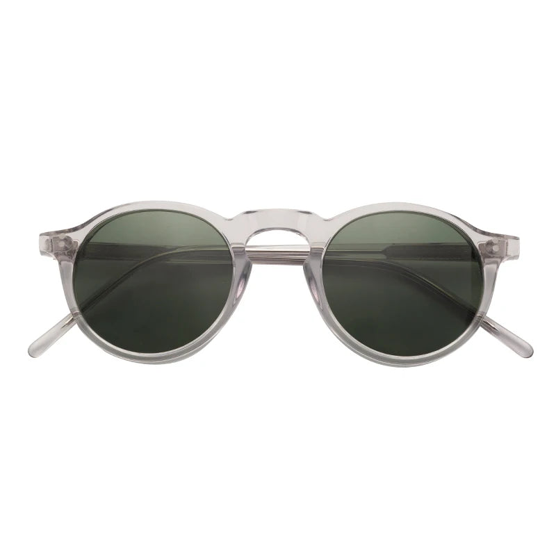 Retro Transparent Mazzucchelli Acetate Polarized Comfortable Full Rim Light Weight Durable UV Protection Unisex Sunglasses