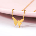 New Tiny Butterfly Choker Necklace Stainless Steel Gold Color Neck Chains Fashion Jewelry Women Pendant Necklace