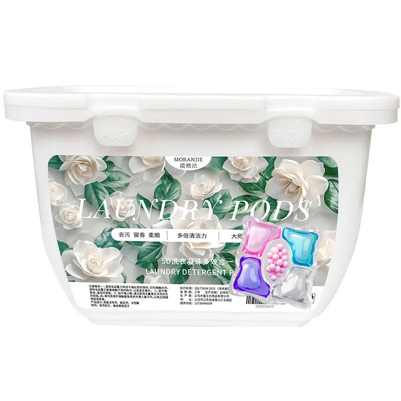5-in-1 Liquid Laundry Detergent Pods Foam Laundry Soap Capsules Premium Cleaning Power for Effective Stain Removal