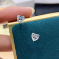 Huitan 7 Colors Cute Ear Studs Silver Color Love Colorful Tiny Small Heart Zircon Men Women Stud Earrings