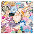 50 Pcs Beautiful Shell Graffiti PVC Waterproof Stickers for Draw bar Box Refrigerator Water Bottle Phone case and Books