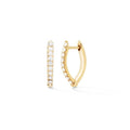 LOZRUNVE Wholesale Custom Jewelry 925 Sterling Silver Pave Diamond CZ Spike V Shape Hinged Huggie Hoop Earring