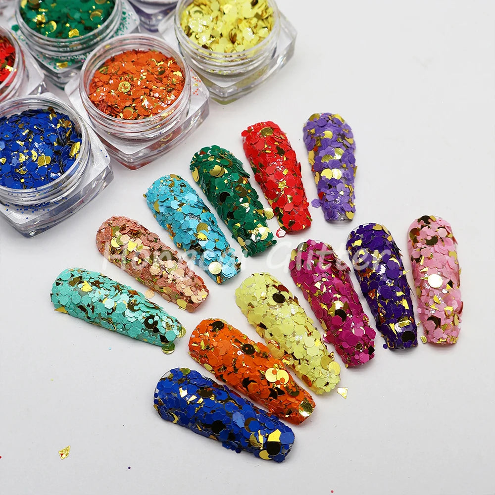 Bulk Polyester Glitter Wholesale Solvent-resistant Chunky Mixed Glitter for Tumbler Resin Crafts