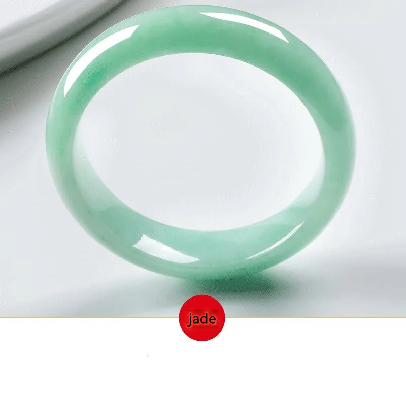 Green Jadeite Jade Bracelet Classic Shape Natural Gemstone Jadeite Bracelet Jade Round Fashion Bracelet JADE Bangles