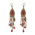 Boho Earrings Jewelry Vintage Leaf Shape Drop Earrings for Women