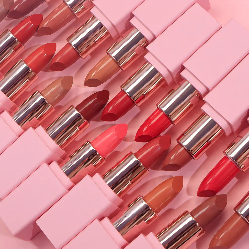 Long Lasting Waterproof Matte Velvet Cream Vegan Pink Cosmetics Makeup Lipstick Private Label