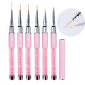 5/7/9/11/13/15mm Pink Rhinestone Handle Line Nail Art Brush Manicure Tools Lines Stripe Flower Painting Drawing Liner Pen
