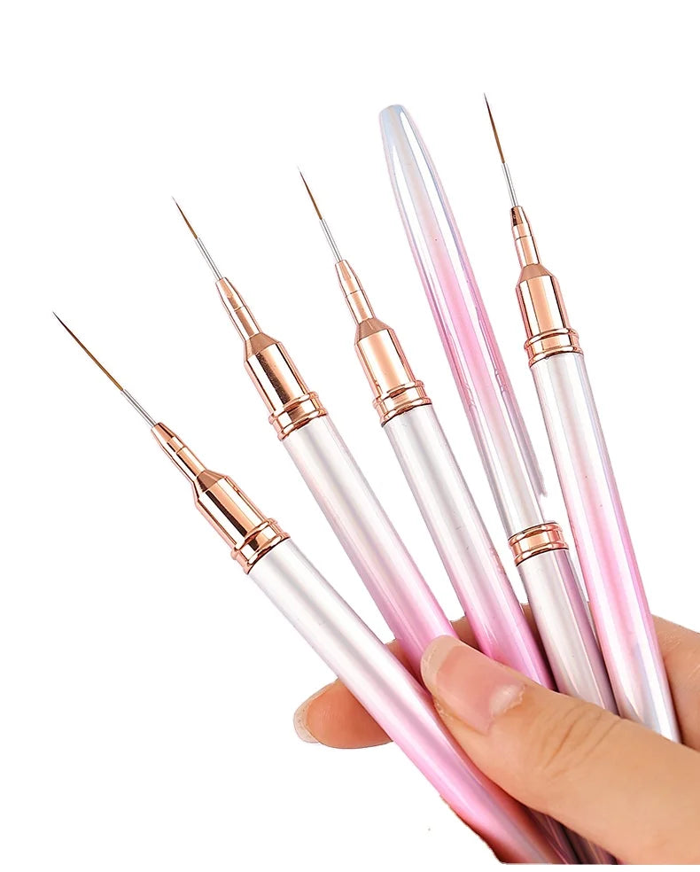 Gradient Pink Liner Brush Nail Brush Nail Art Liner Nail Art 9mm Brushes Private Label Pincel Liner Profesional